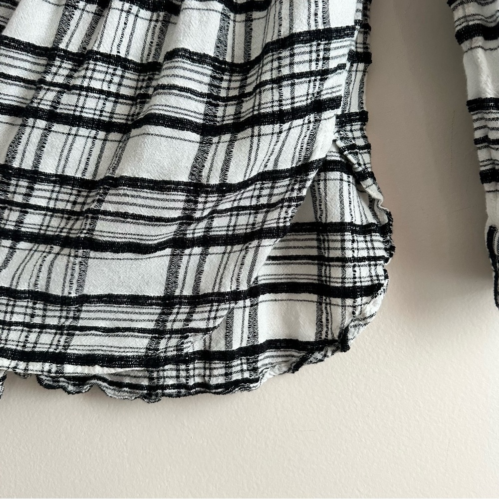 By Anthropologie • Longline Plaid Button Down Shirt - Picture 8 of 11